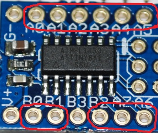 Connectors for the microcontroller general input/output pins
